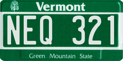 VT license plate NEQ321