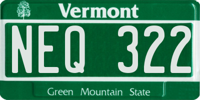VT license plate NEQ322