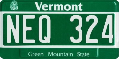 VT license plate NEQ324