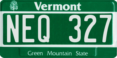 VT license plate NEQ327