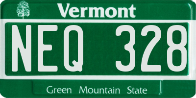 VT license plate NEQ328