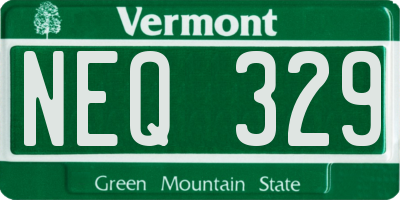VT license plate NEQ329