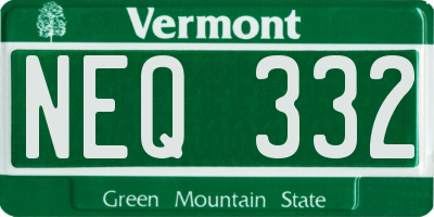 VT license plate NEQ332