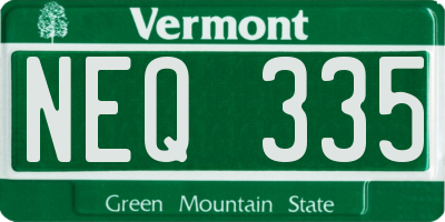 VT license plate NEQ335