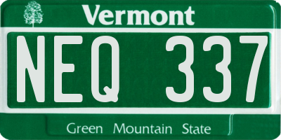 VT license plate NEQ337