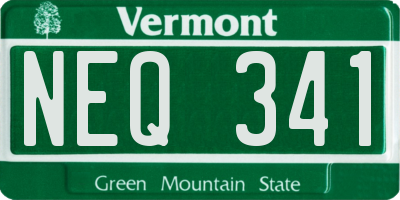 VT license plate NEQ341