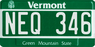 VT license plate NEQ346