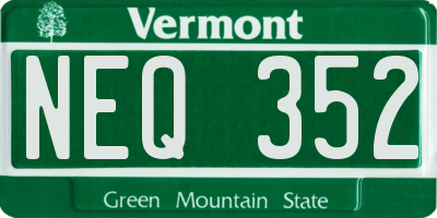VT license plate NEQ352