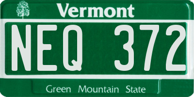 VT license plate NEQ372