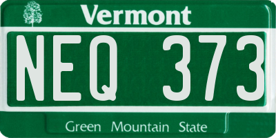 VT license plate NEQ373