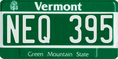 VT license plate NEQ395
