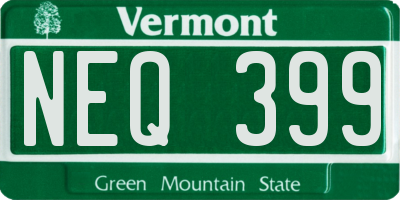 VT license plate NEQ399