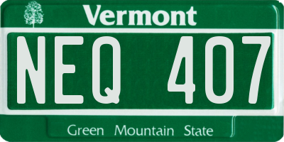 VT license plate NEQ407