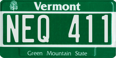 VT license plate NEQ411