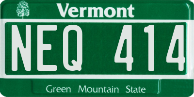 VT license plate NEQ414