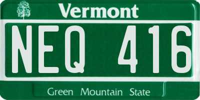 VT license plate NEQ416