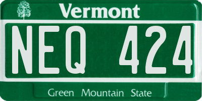 VT license plate NEQ424