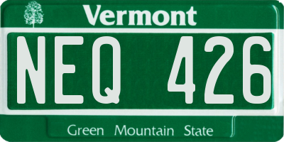 VT license plate NEQ426