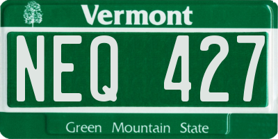 VT license plate NEQ427