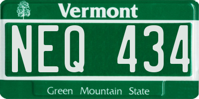 VT license plate NEQ434