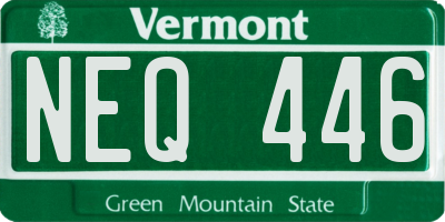 VT license plate NEQ446