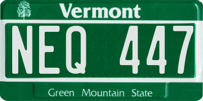 VT license plate NEQ447