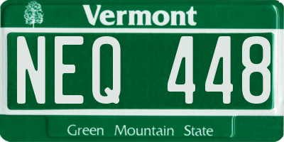 VT license plate NEQ448