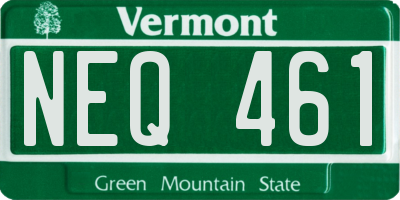 VT license plate NEQ461