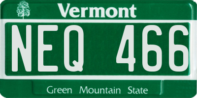 VT license plate NEQ466