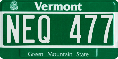 VT license plate NEQ477