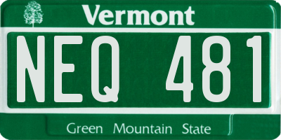 VT license plate NEQ481