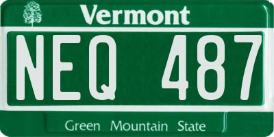 VT license plate NEQ487
