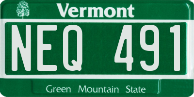 VT license plate NEQ491