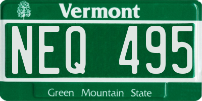 VT license plate NEQ495