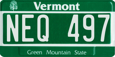 VT license plate NEQ497