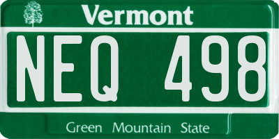 VT license plate NEQ498