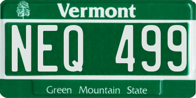 VT license plate NEQ499