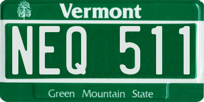 VT license plate NEQ511