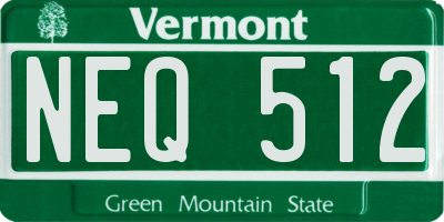 VT license plate NEQ512