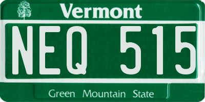 VT license plate NEQ515