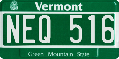 VT license plate NEQ516