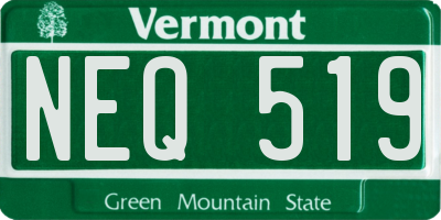 VT license plate NEQ519