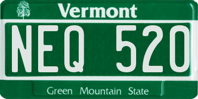 VT license plate NEQ520