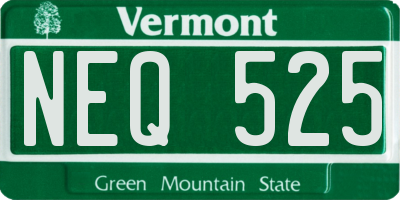 VT license plate NEQ525