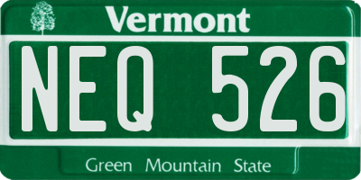 VT license plate NEQ526