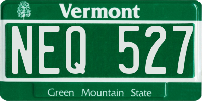 VT license plate NEQ527