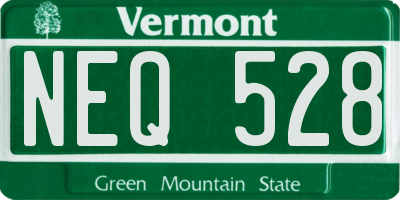VT license plate NEQ528