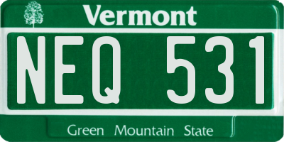 VT license plate NEQ531