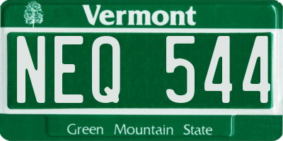 VT license plate NEQ544