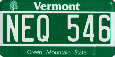 VT license plate NEQ546